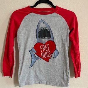 Carters Kids Size 12 reglan shirt with shark heart